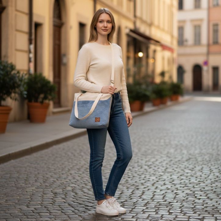 Torebka-Plecak Wielokolorowy ze Sztruksu – 2w1 Handmade