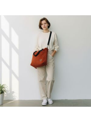 Torebka-Plecak Brązowy ze Sztruksu – 2w1 Handmade