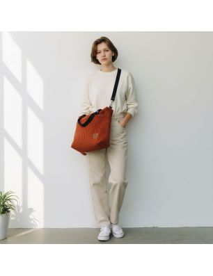 Torebka-Plecak Brązowy ze Sztruksu – 2w1 Handmade