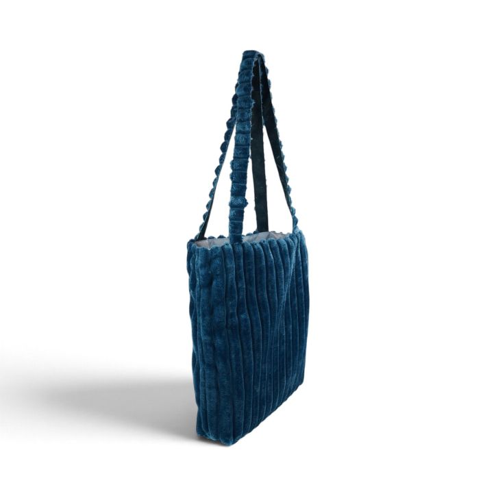 Torba sztruksowa shopper Tola granatowa