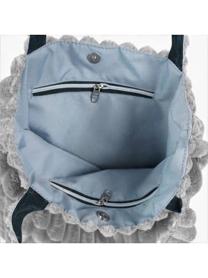 Torba sztruksowa shopper Tola jasnoszara
