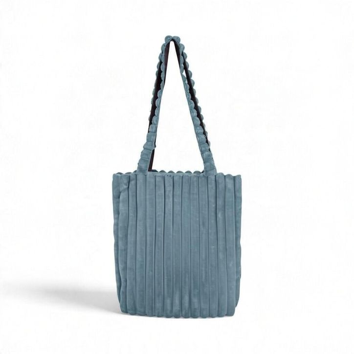 Torba sztruksowa shopper Tola niebieskoszara Torba sztruksowa shopper Tola niebieskoszara