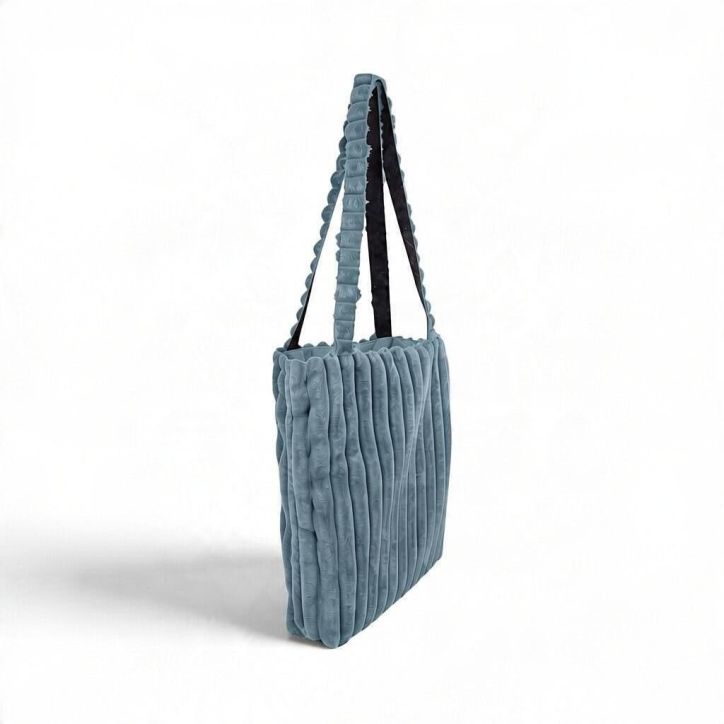 Torba sztruksowa shopper Tola niebieskoszara Torba sztruksowa shopper Tola niebieskoszara