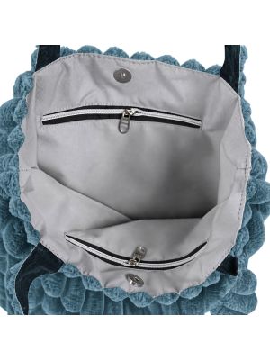 Torba sztruksowa shopper Tola niebieskoszara