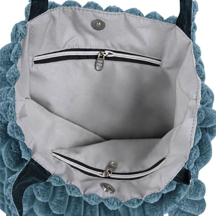 Torba sztruksowa shopper Tola niebieskoszara Torba sztruksowa shopper Tola niebieskoszara